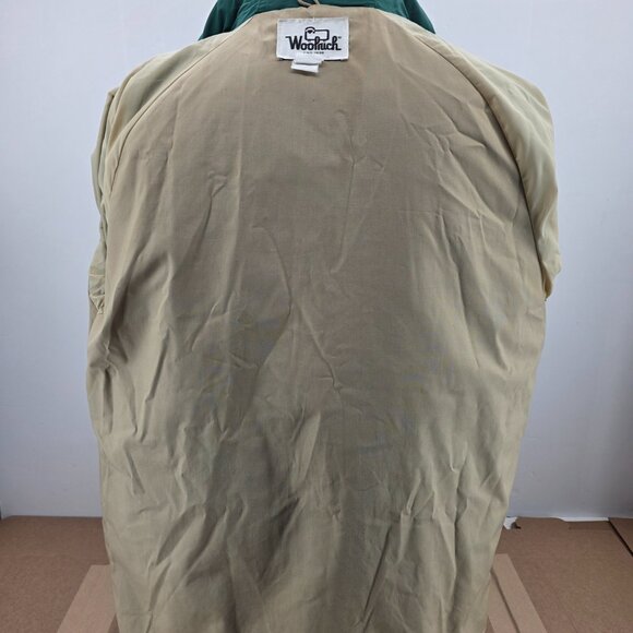 Vintage Woolrich Jacket Mens Green Parka Rain Coat Chore Hooded Large - Picture 9 of 13